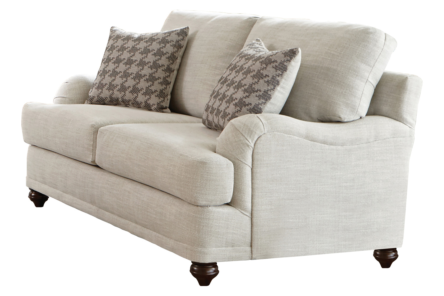 Coaster - Glenn Cushion Back Loveseat in Light Gray