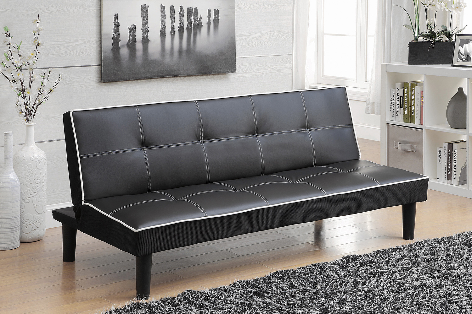 Coaster - Katrina Tufted Upholstered Sofa Bed in Black