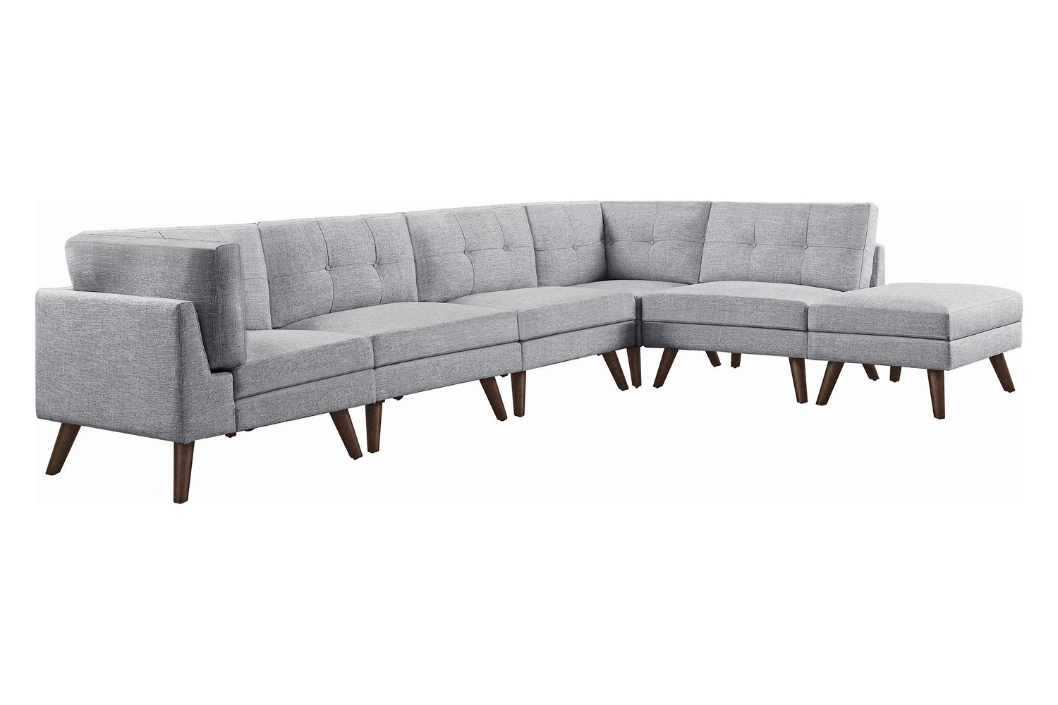 Coaster - Churchill Button Tufted Corner Sofa in Gray