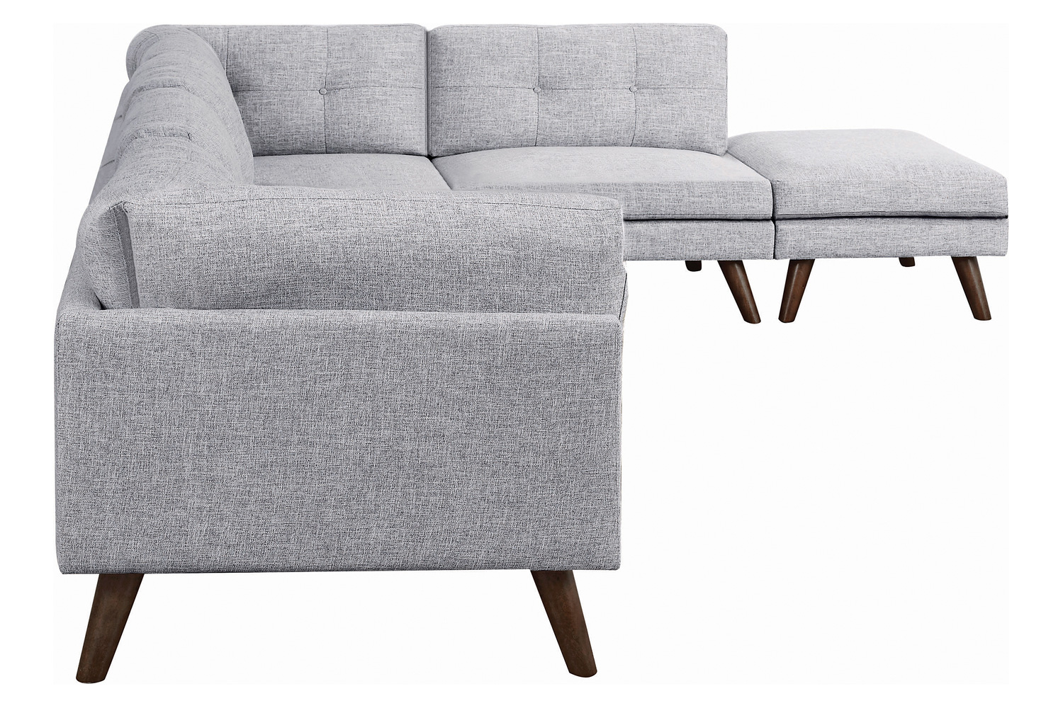 Coaster - Churchill Button Tufted Corner Sofa in Gray