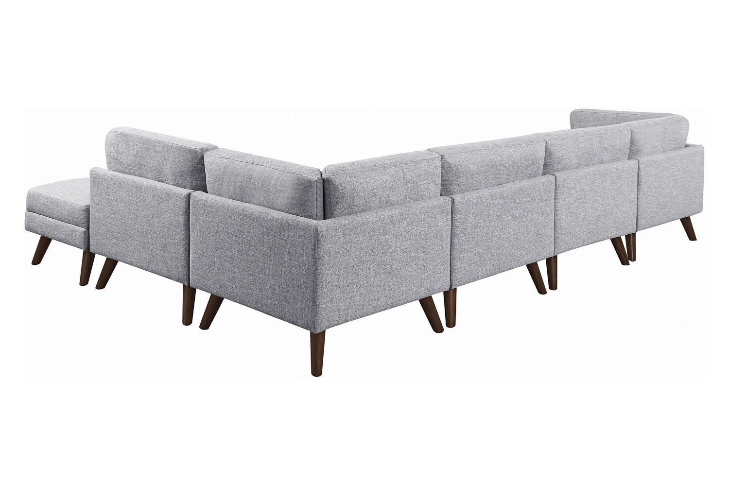 Coaster - Churchill Button Tufted Corner Sofa in Gray