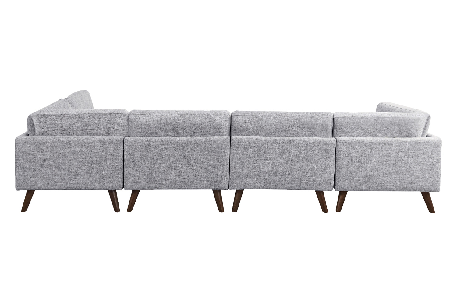 Coaster - 6-Piece Upholstered Modular Tufted Sectional in Gray/Walnut