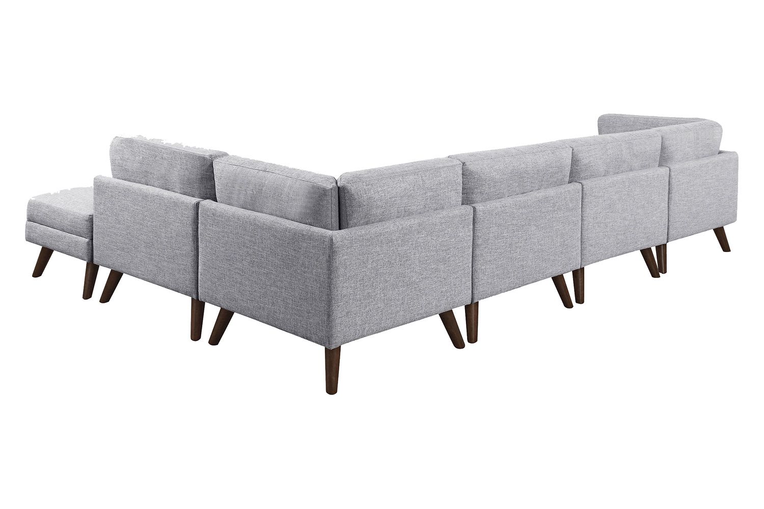 Coaster - 6-Piece Upholstered Modular Tufted Sectional in Gray/Walnut