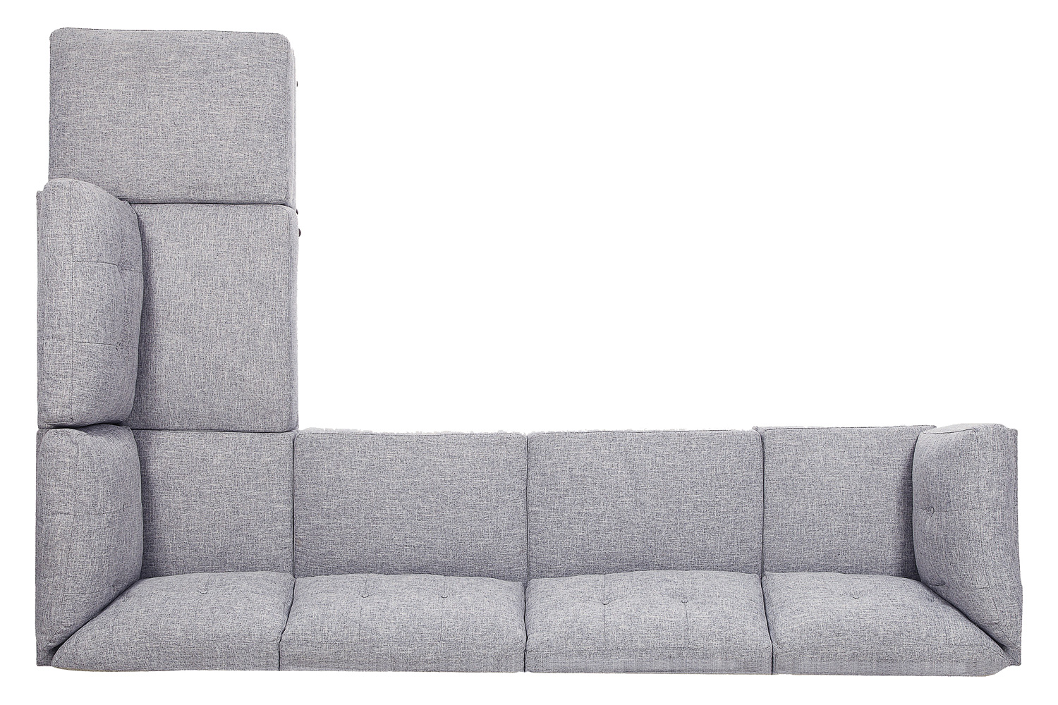 Coaster - 6-Piece Upholstered Modular Tufted Sectional in Gray/Walnut