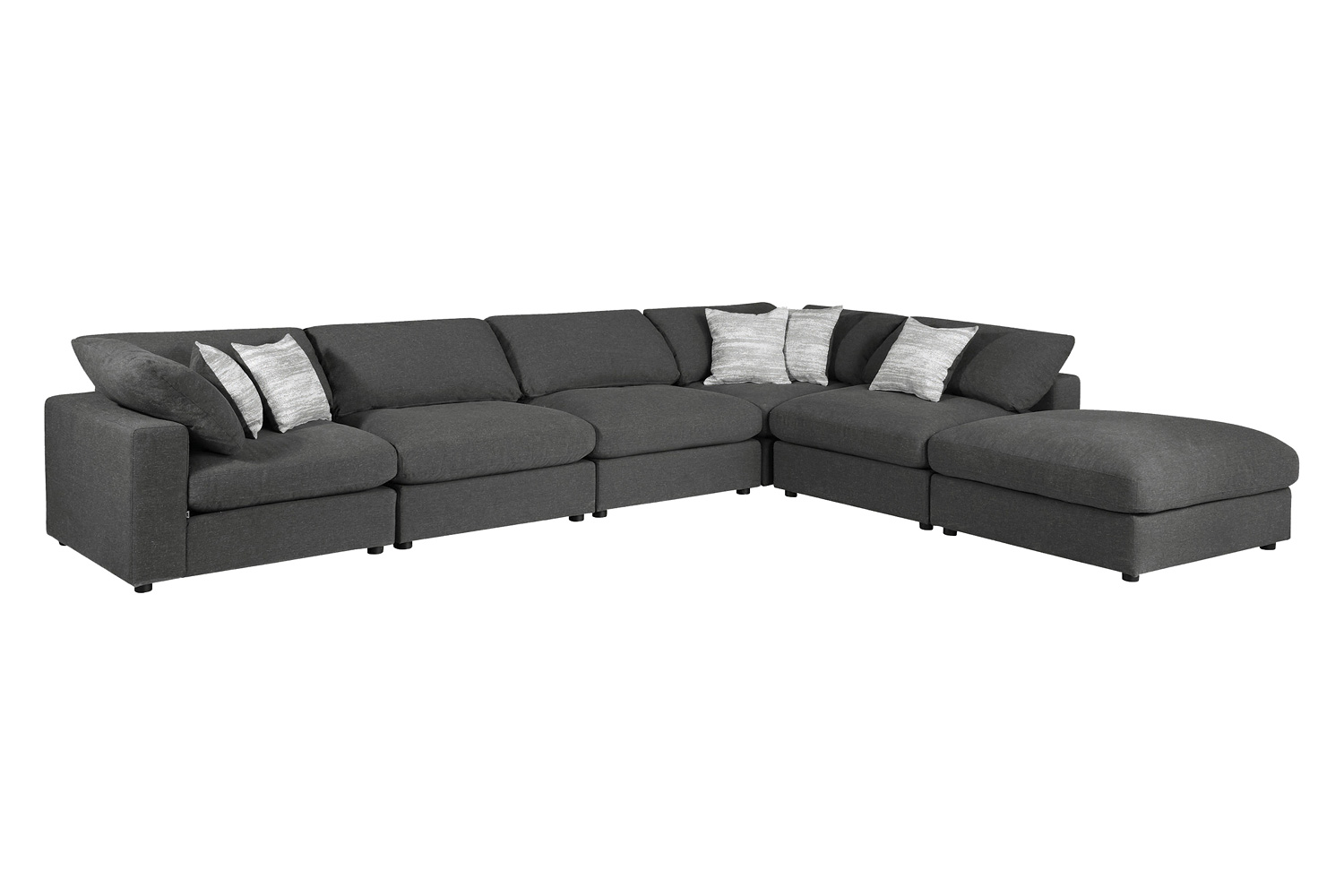 Coaster 6-Piece Upholstered Modular Sectional - Charcoal