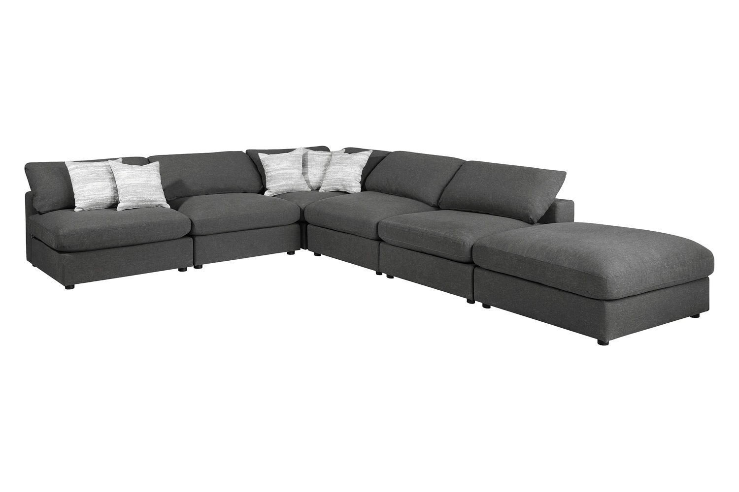 Coaster 6-Piece Upholstered Modular Sectional - Charcoal