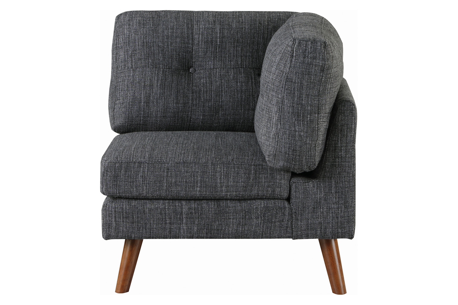 Coaster™ Churchill Tufted Cushion Back Corner - Dark Gray/Walnut