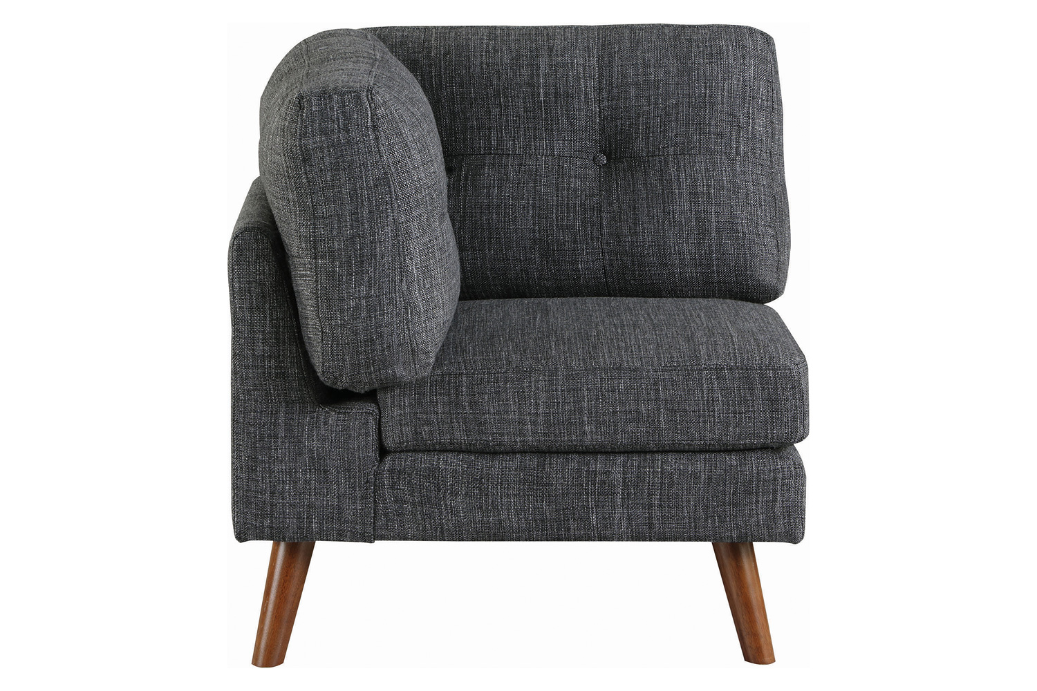 Coaster™ Churchill Tufted Cushion Back Corner - Dark Gray/Walnut