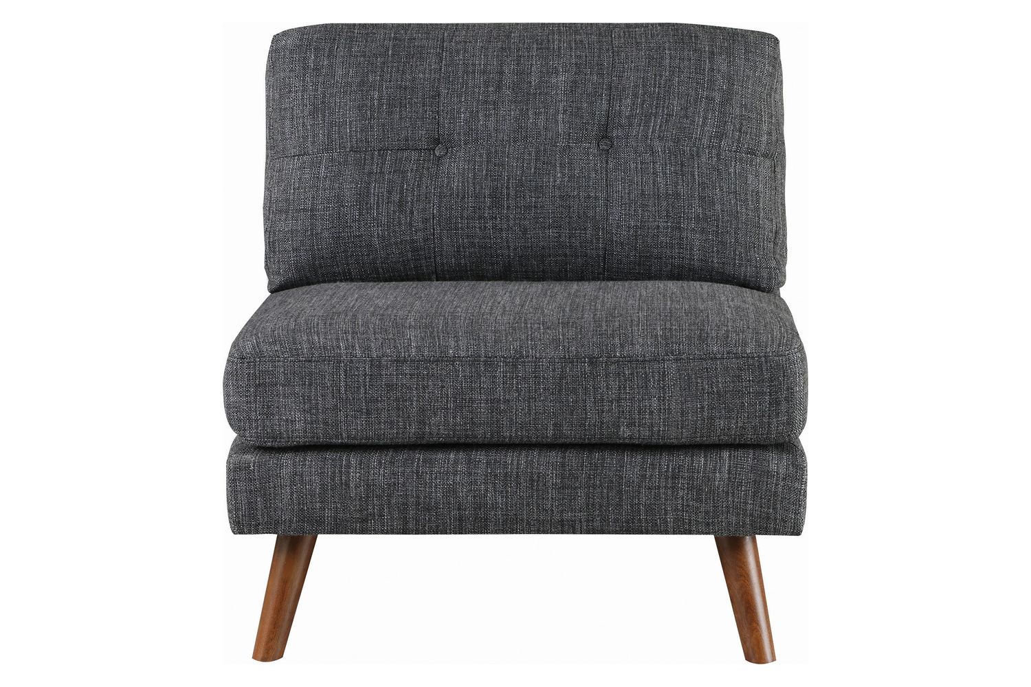 Coaster™ Churchill Tufted Cushion Back Armless Chair - Dark Gray/Walnut