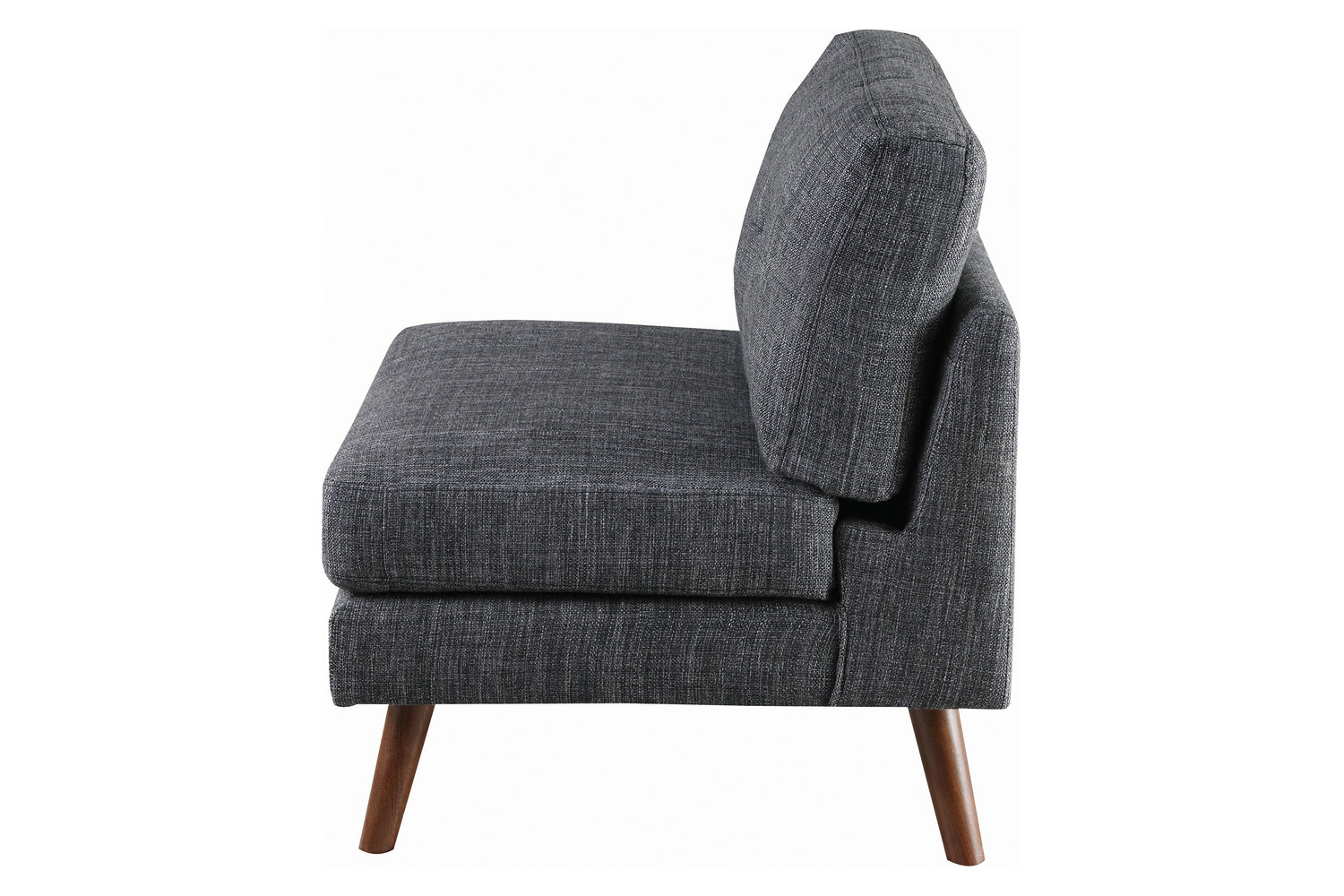 Coaster™ Churchill Tufted Cushion Back Armless Chair - Dark Gray/Walnut