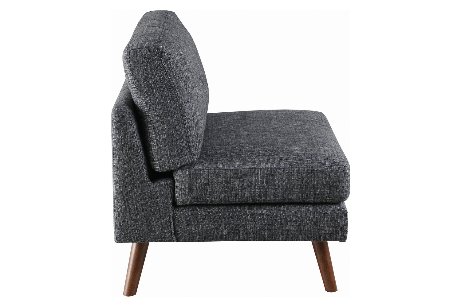 Coaster™ Churchill Tufted Cushion Back Armless Chair - Dark Gray/Walnut