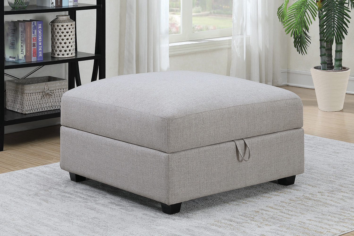 Coaster - Cambria Square Storage Ottoman in Gray