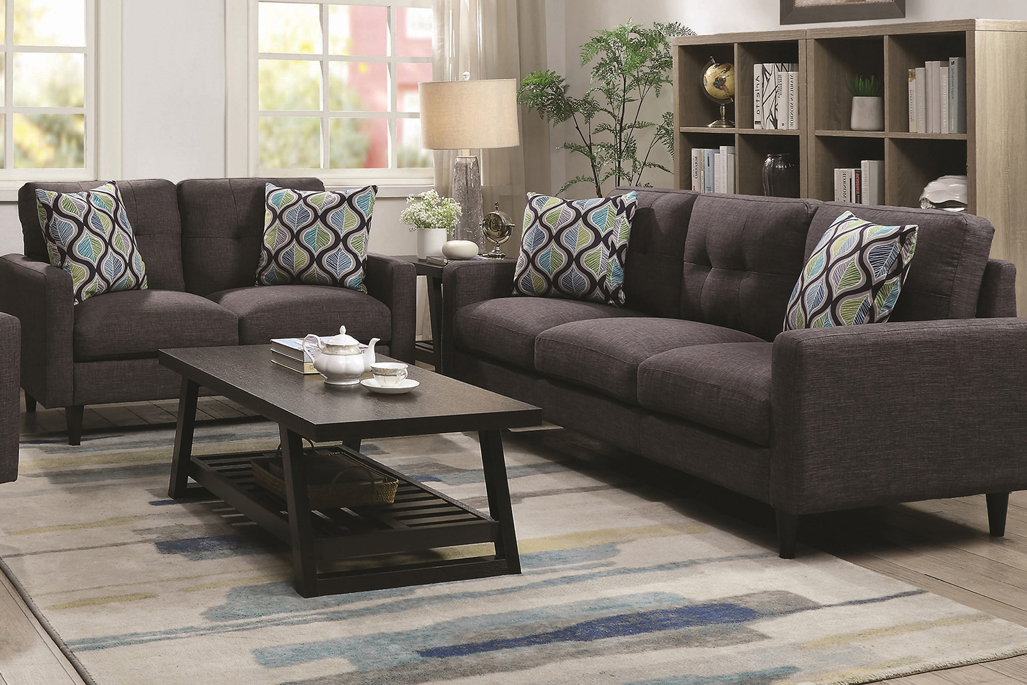 Coaster - Watsonville Tufted Back Sofa in Gray