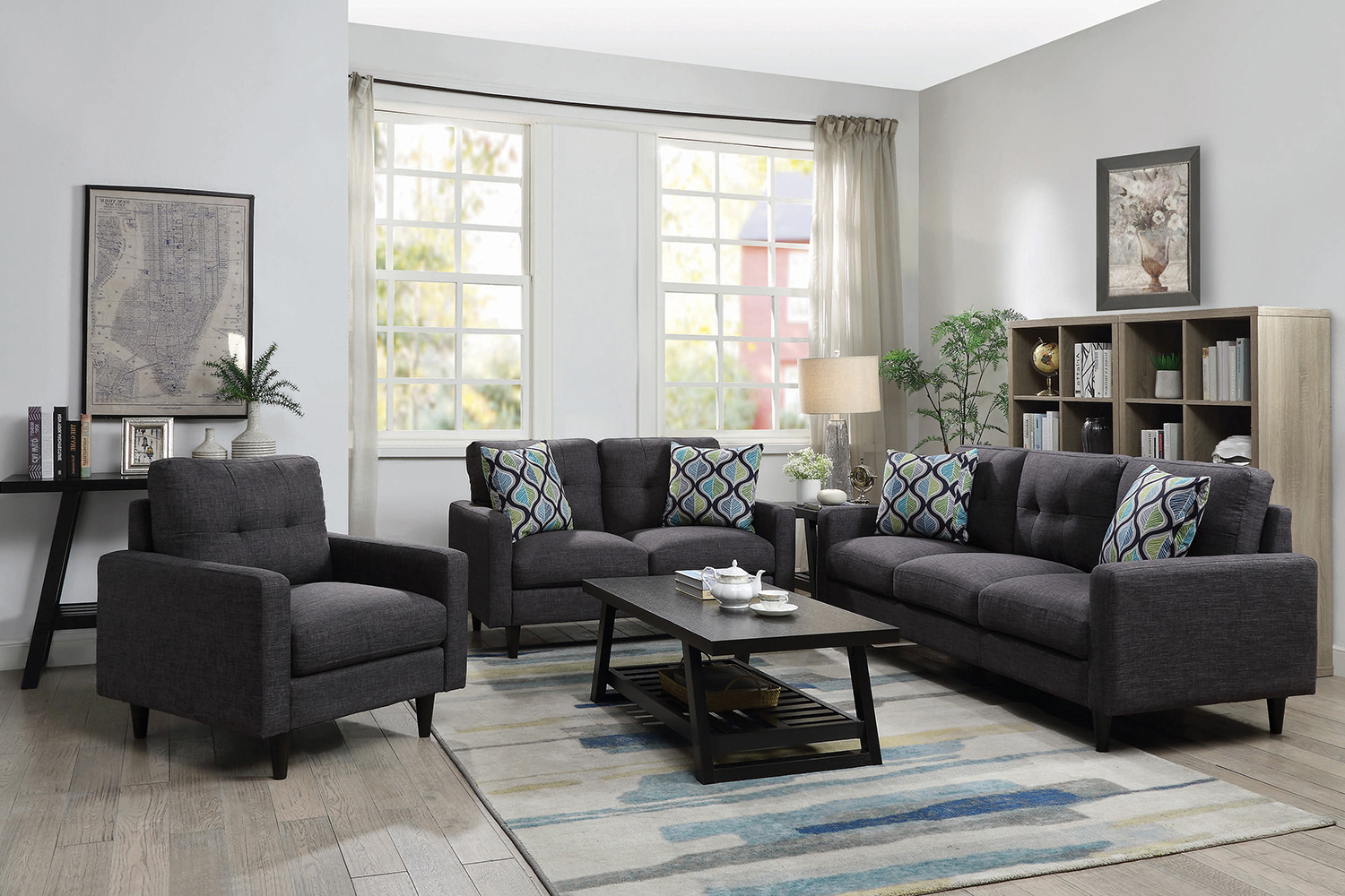 Coaster - Watsonville Tufted Back Sofa in Gray