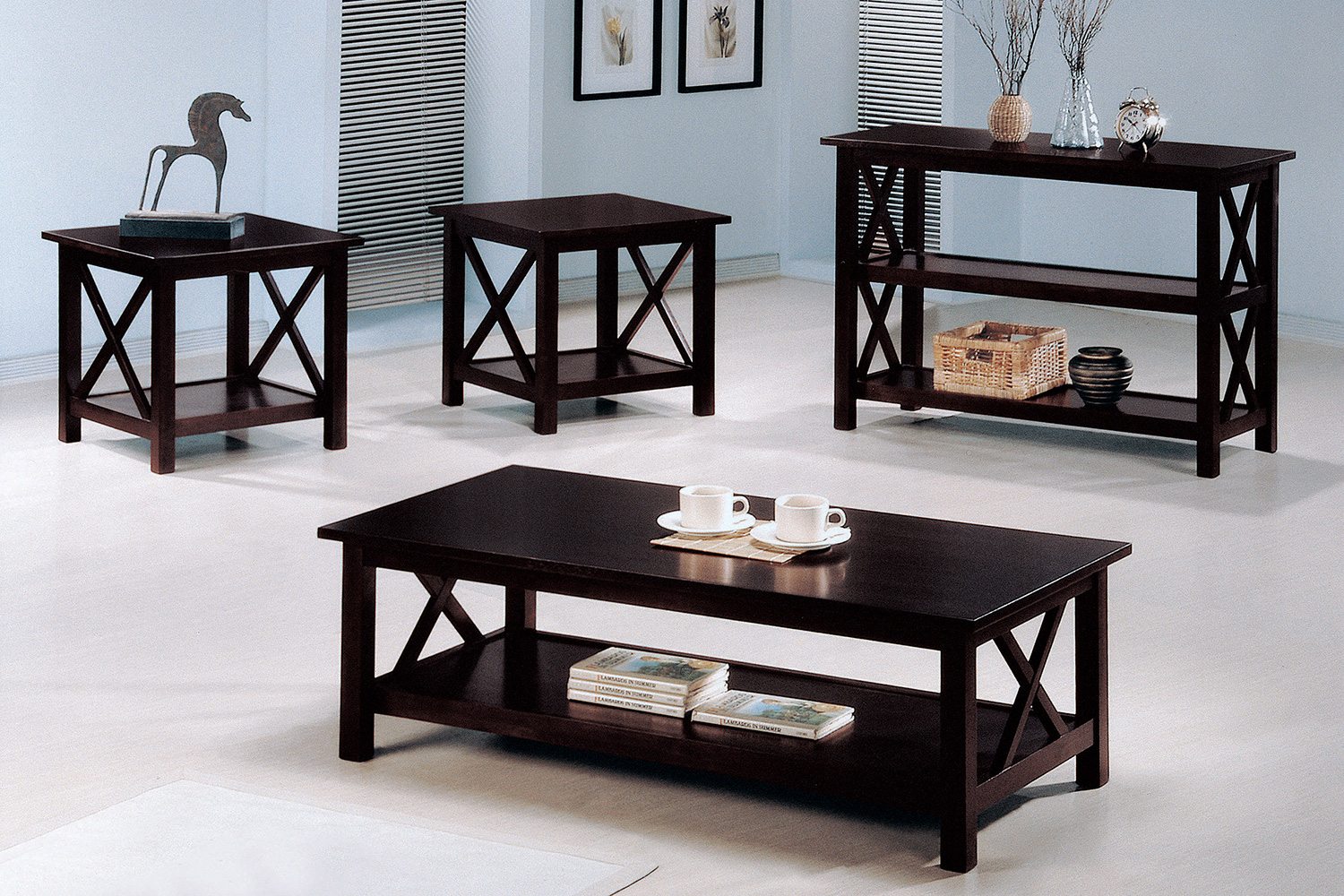 Coaster - Sofa Table With 2-Shelf in Deep Merlot