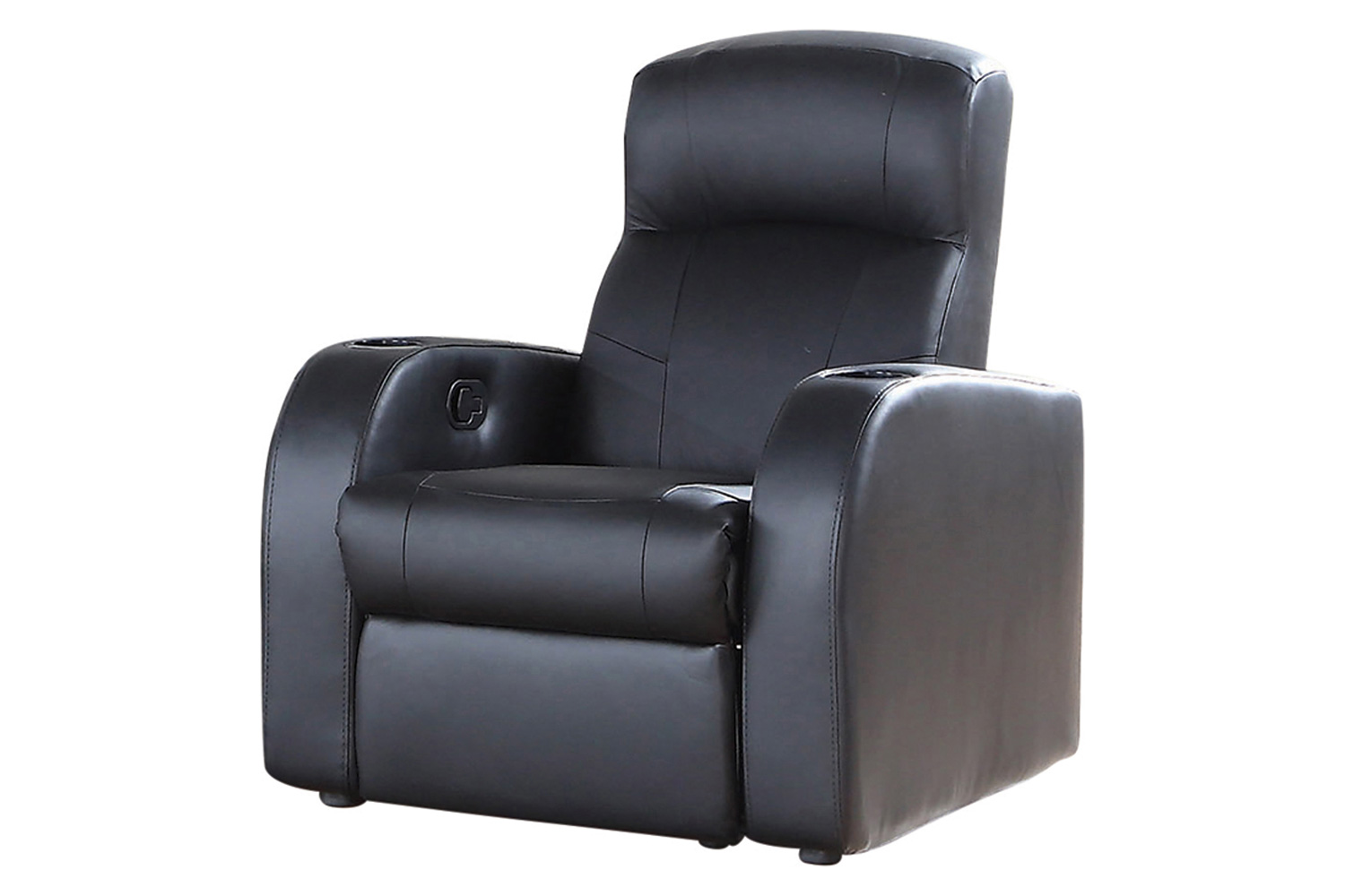 Coaster - Cyrus Upholstered Recliner Living Room Set in 4 Recliners And 3 Consoles, Black