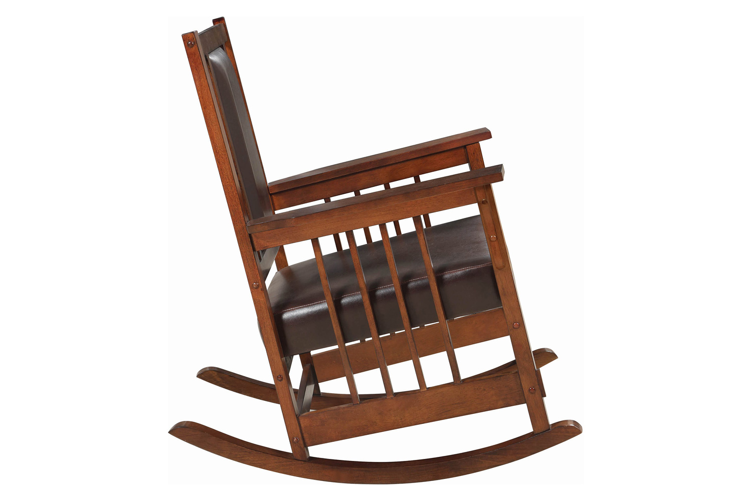 Coaster - Upholstered Rocking Chair in Tobacco/Dark Brown