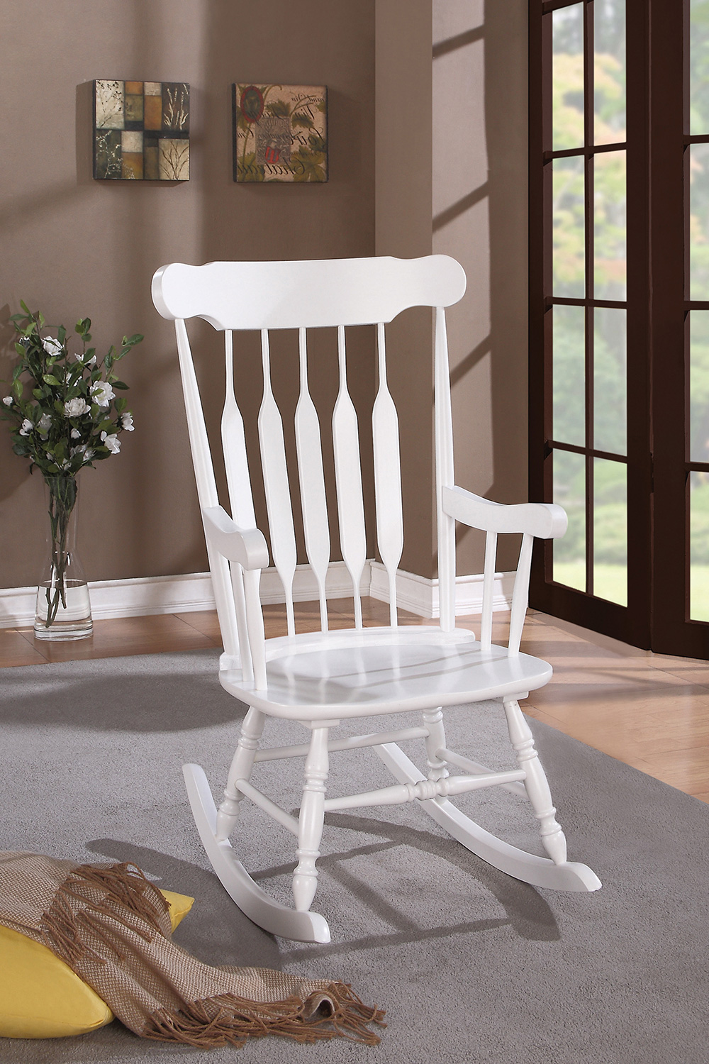 Coaster Windsor Back Rocking Chair - White