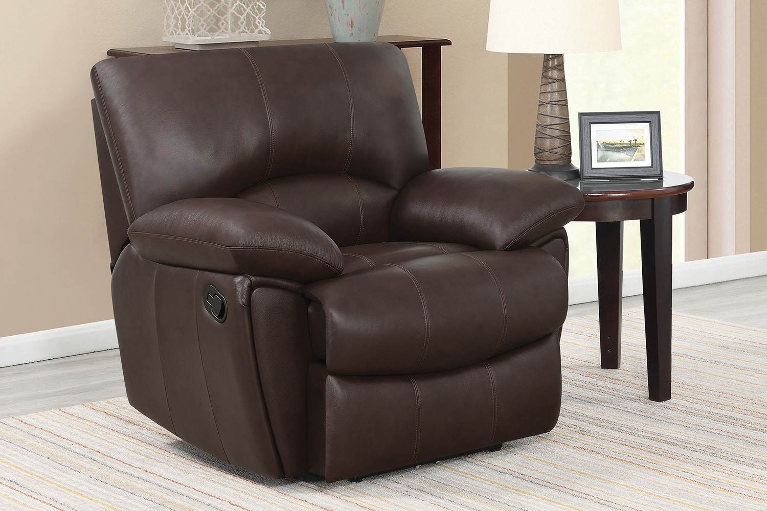 Coaster™ Clifford Pillow Top Arm Recliner - Chocolate