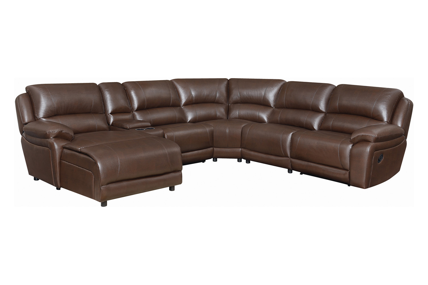 Coaster - Mackenzie 6-Piece Motion Sectional in Chestnut