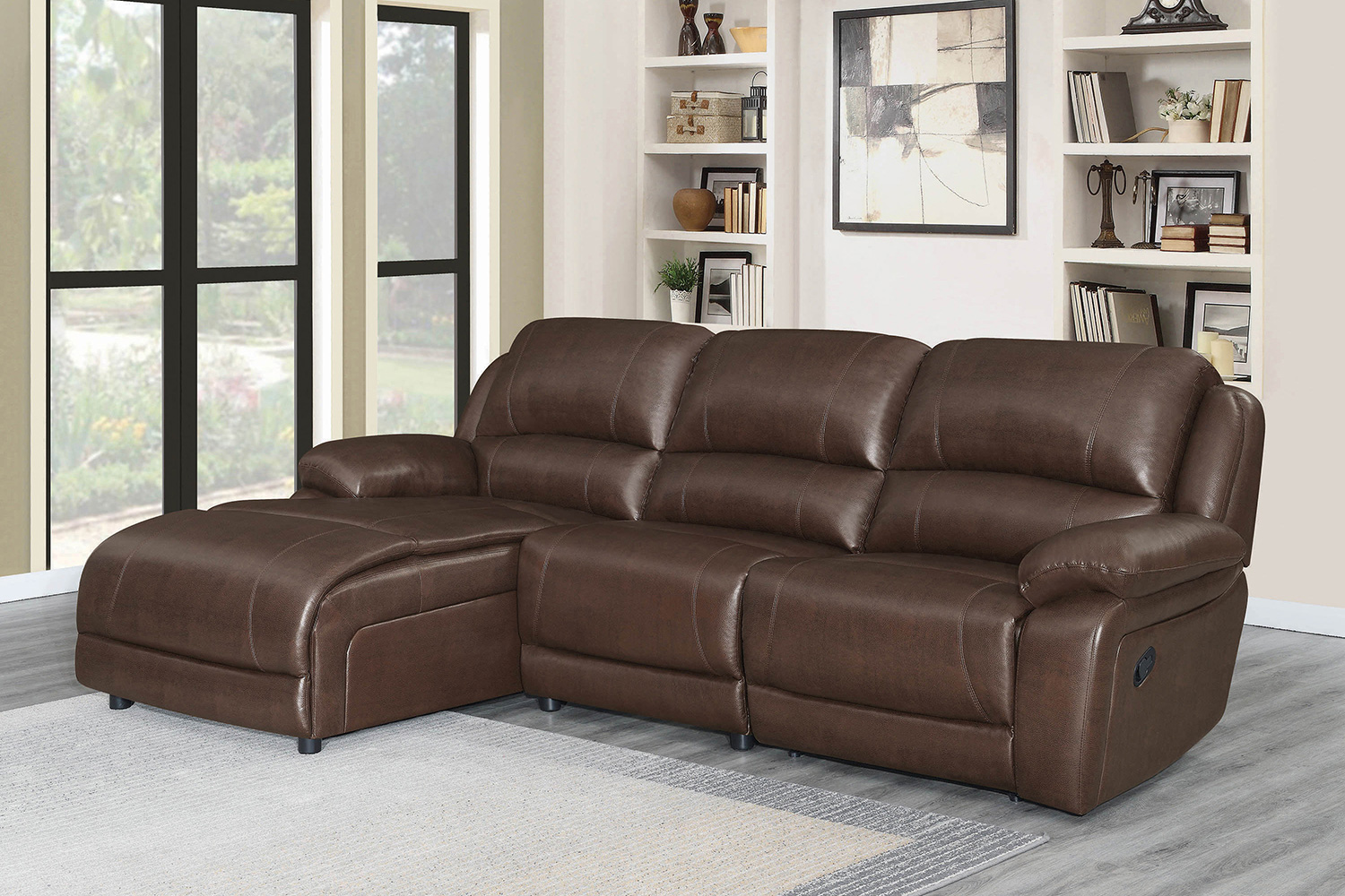 Coaster - Mackenzie 3-Piece Upholstered Tufted Motion Sectional with Armless Chair