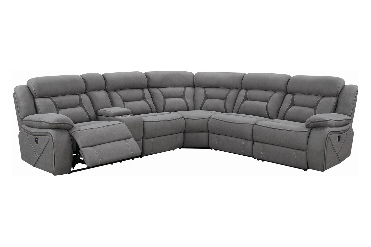 Coaster Higgins Four-Piece Upholstered Power Sectional - Gray