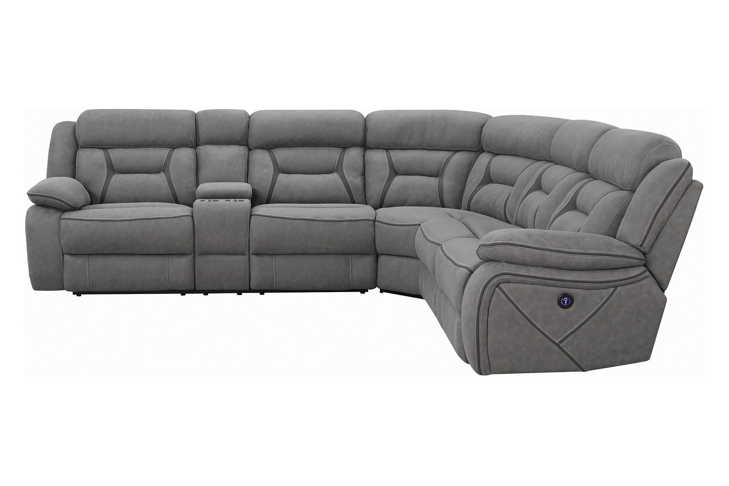 Coaster Higgins Four-Piece Upholstered Power Sectional - Gray