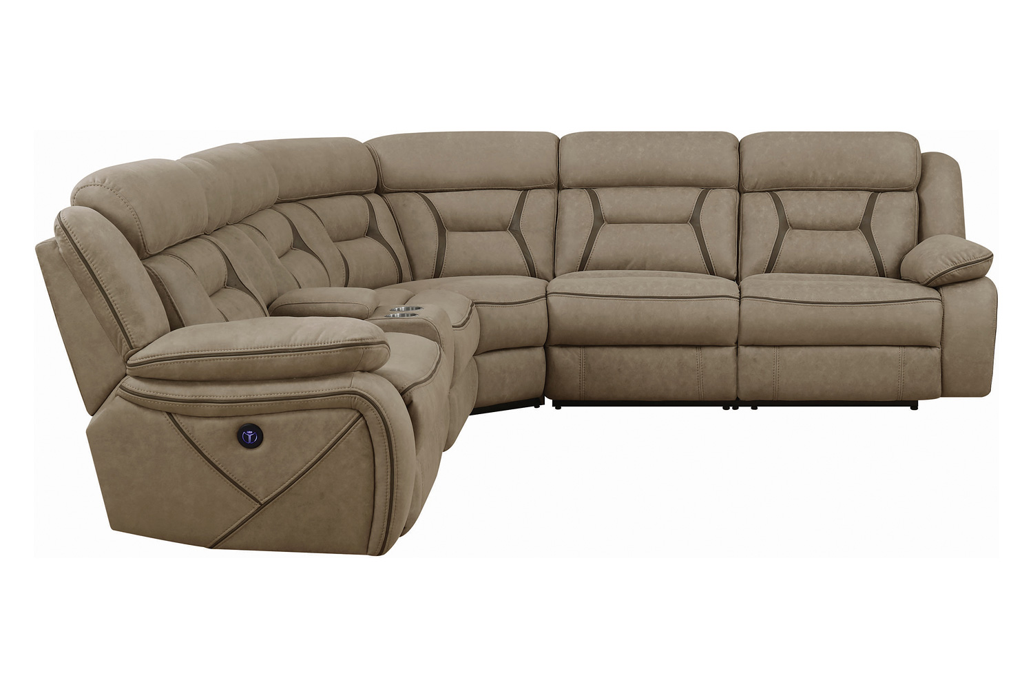 Coaster Higgins Four-Piece Upholstered Power Sectional - Tan