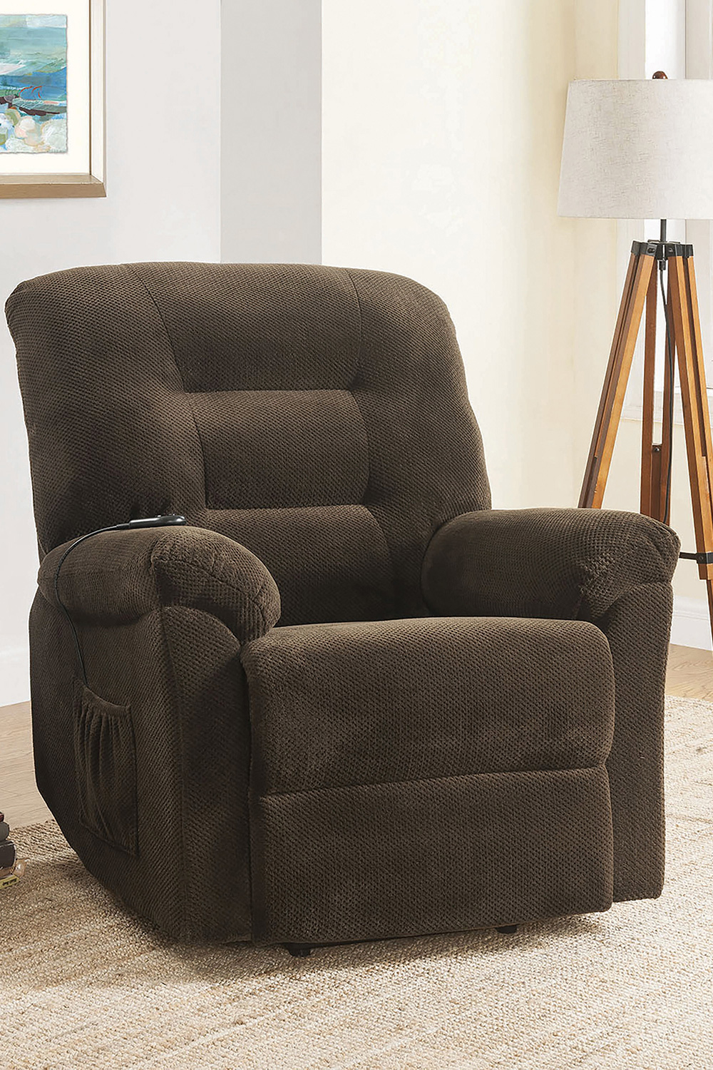 Coaster™ Upholstered Power Lift Recliner - Chocolate