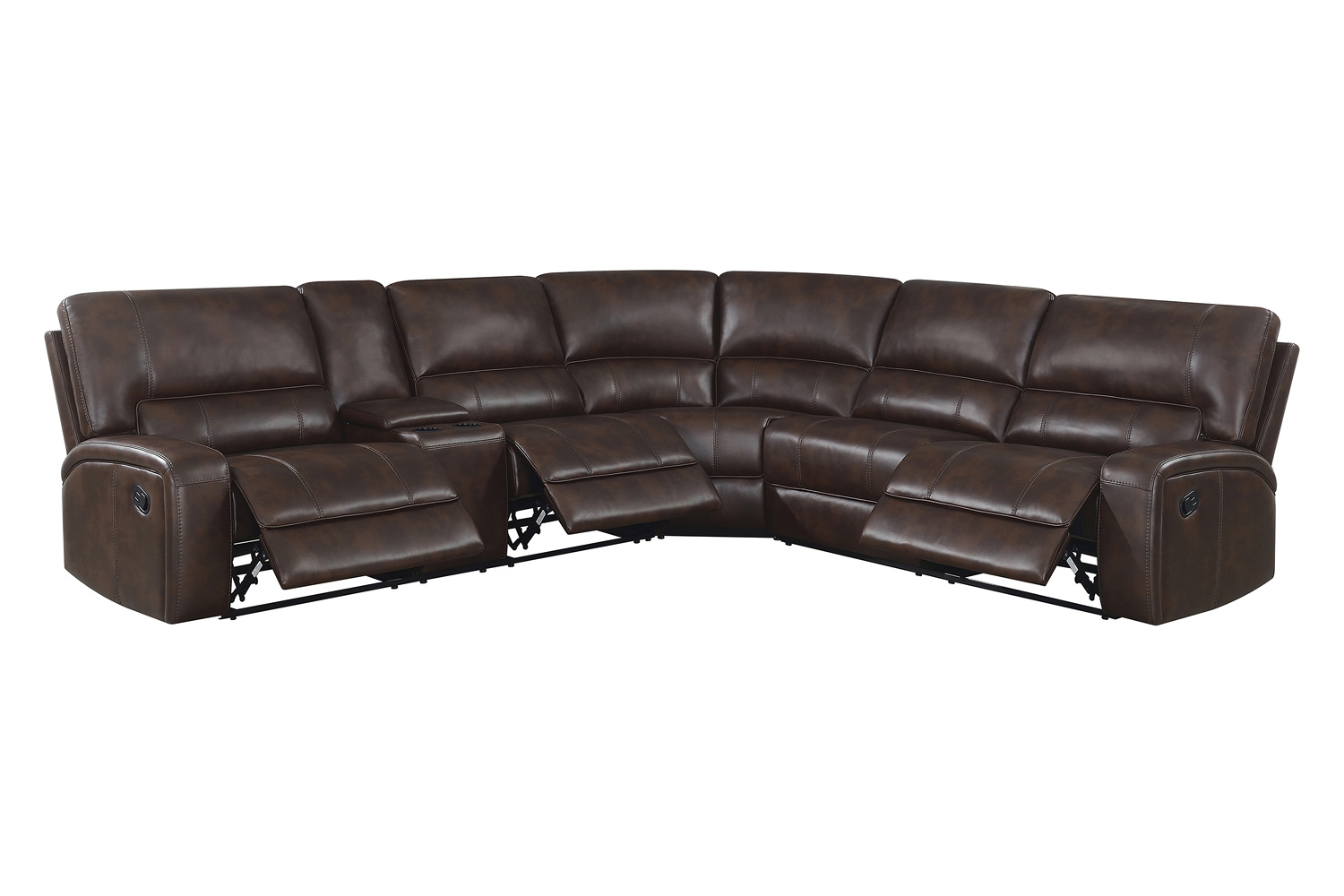 Coaster - Brunson 3-Piece Upholstered Motion Sectional in Brown