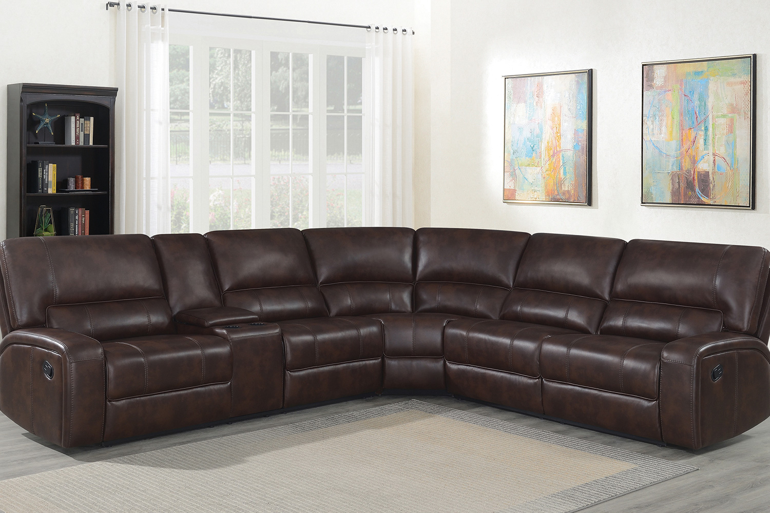 Coaster - Brunson 3-Piece Upholstered Motion Sectional in Brown