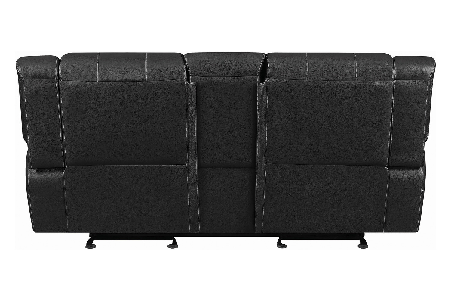 Coaster - Lee Glider Loveseat With Colsole in Black