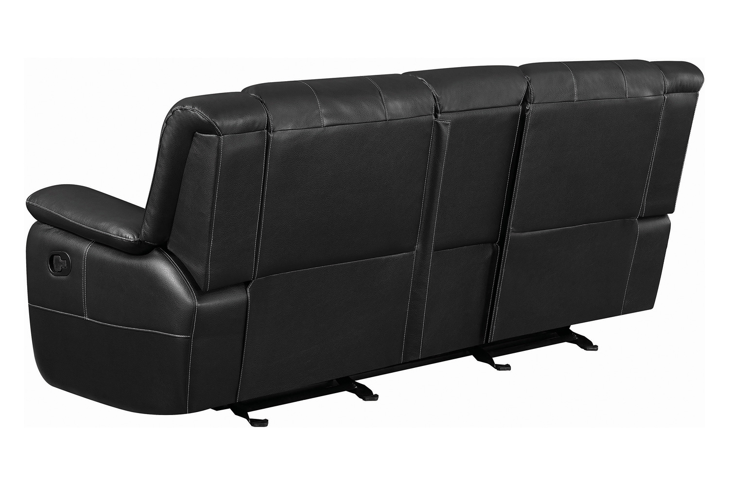 Coaster - Lee Glider Loveseat With Colsole in Black