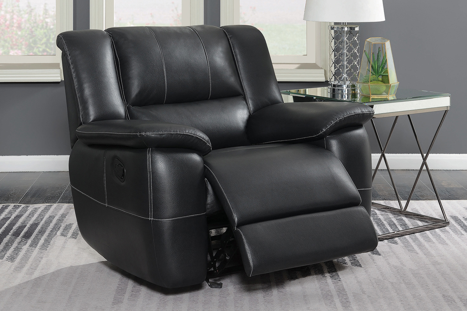 Coaster™ Lee Rolled Back Glider Recliner - Black