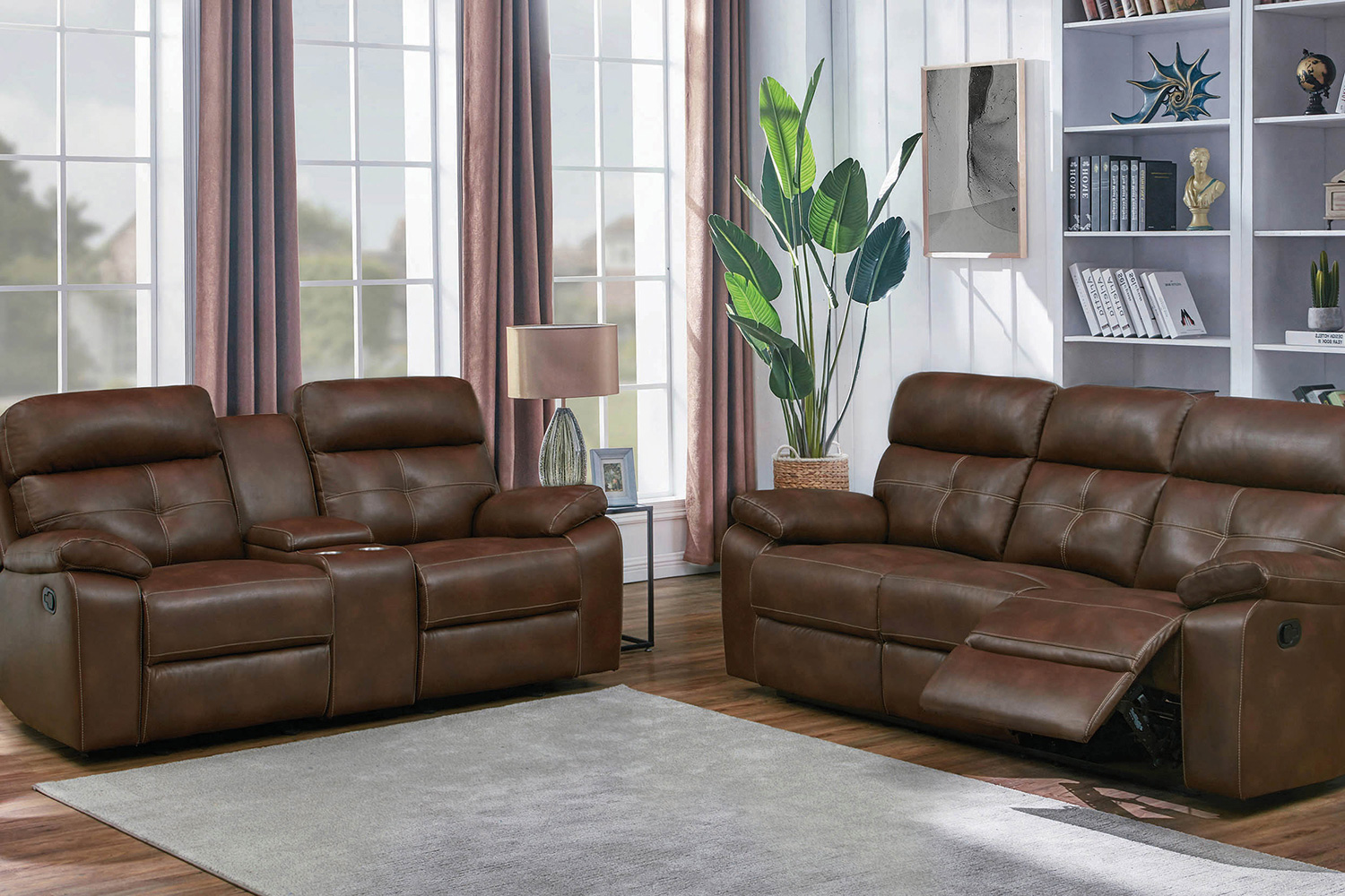 Coaster - Damiano Button Tufted Motion Sofa in Tri-Tone Brown