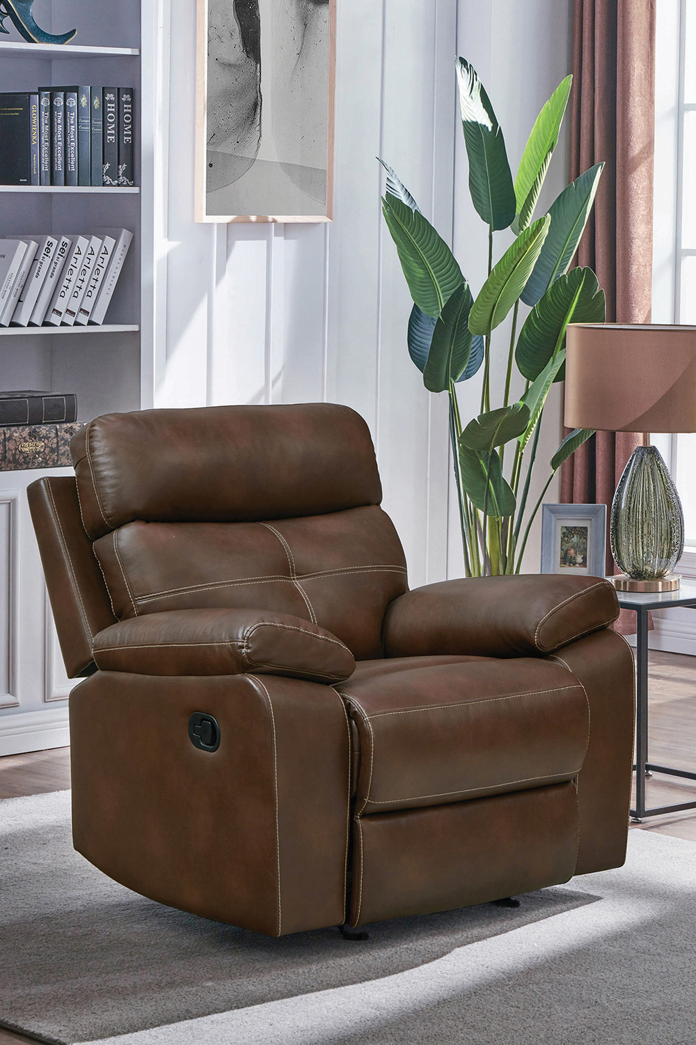 Coaster™ Damiano Upholstered Glider Recliner - Tri-Tone Brown