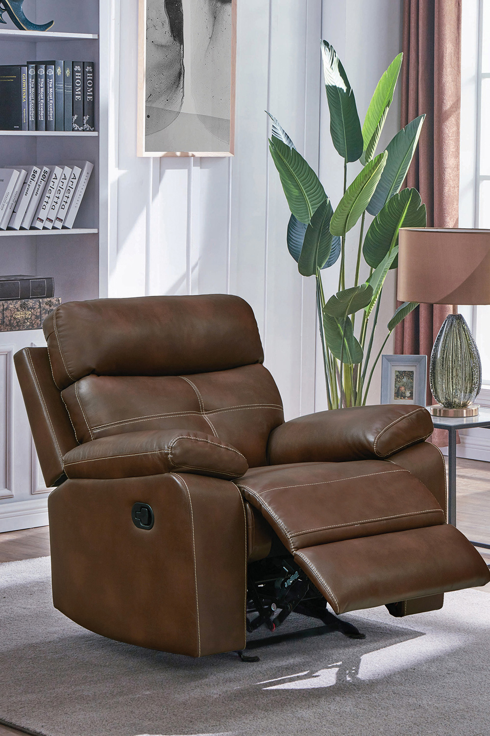 Coaster™ Damiano Upholstered Glider Recliner - Tri-Tone Brown