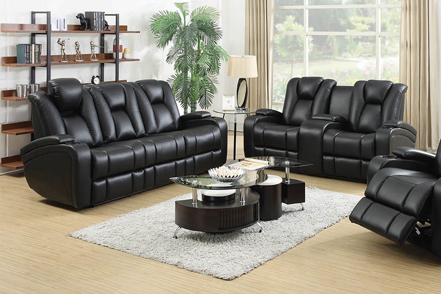 Coaster - Delange Power Sofa With Headrests in Black