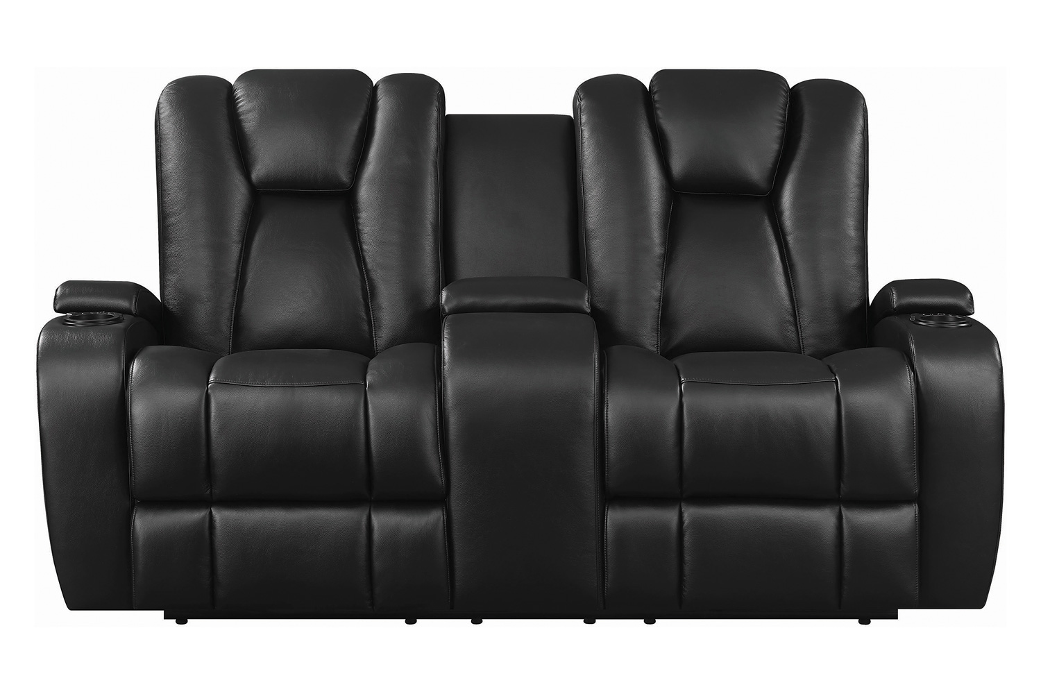 Coaster - Delange Power Loveseat With Headrests in Black