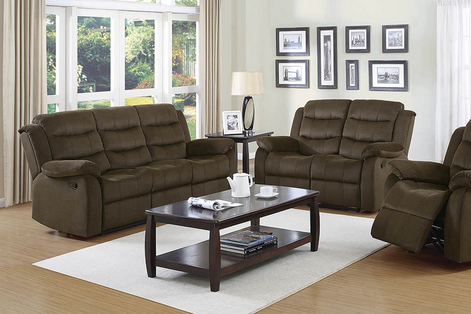 Coaster - Rodman Pillow Top Arm Motion Sofa in Olive Brown