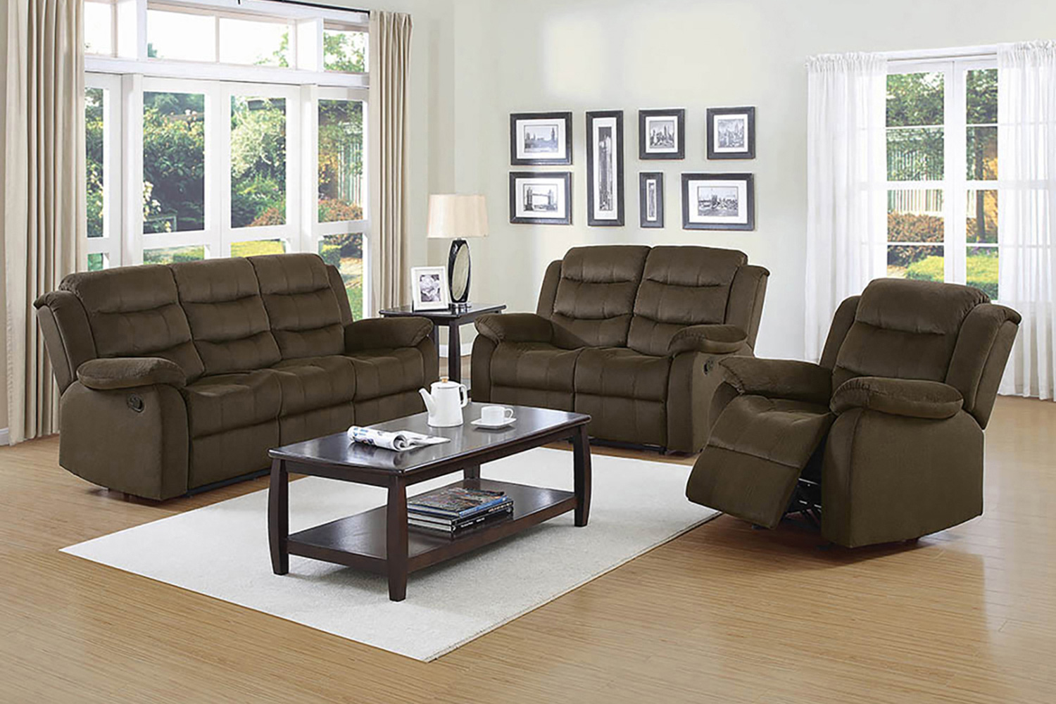 Coaster - Rodman Pillow Top Arm Motion Sofa in Olive Brown