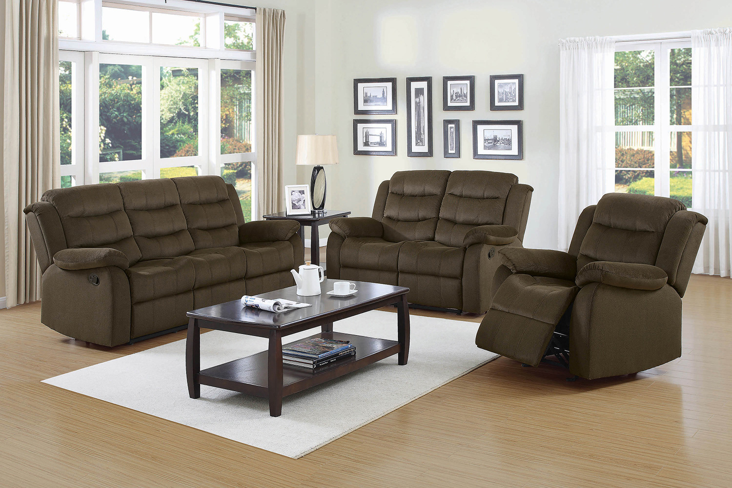 Coaster - Rodman Pillow Top Arm Motion Sofa in Olive Brown