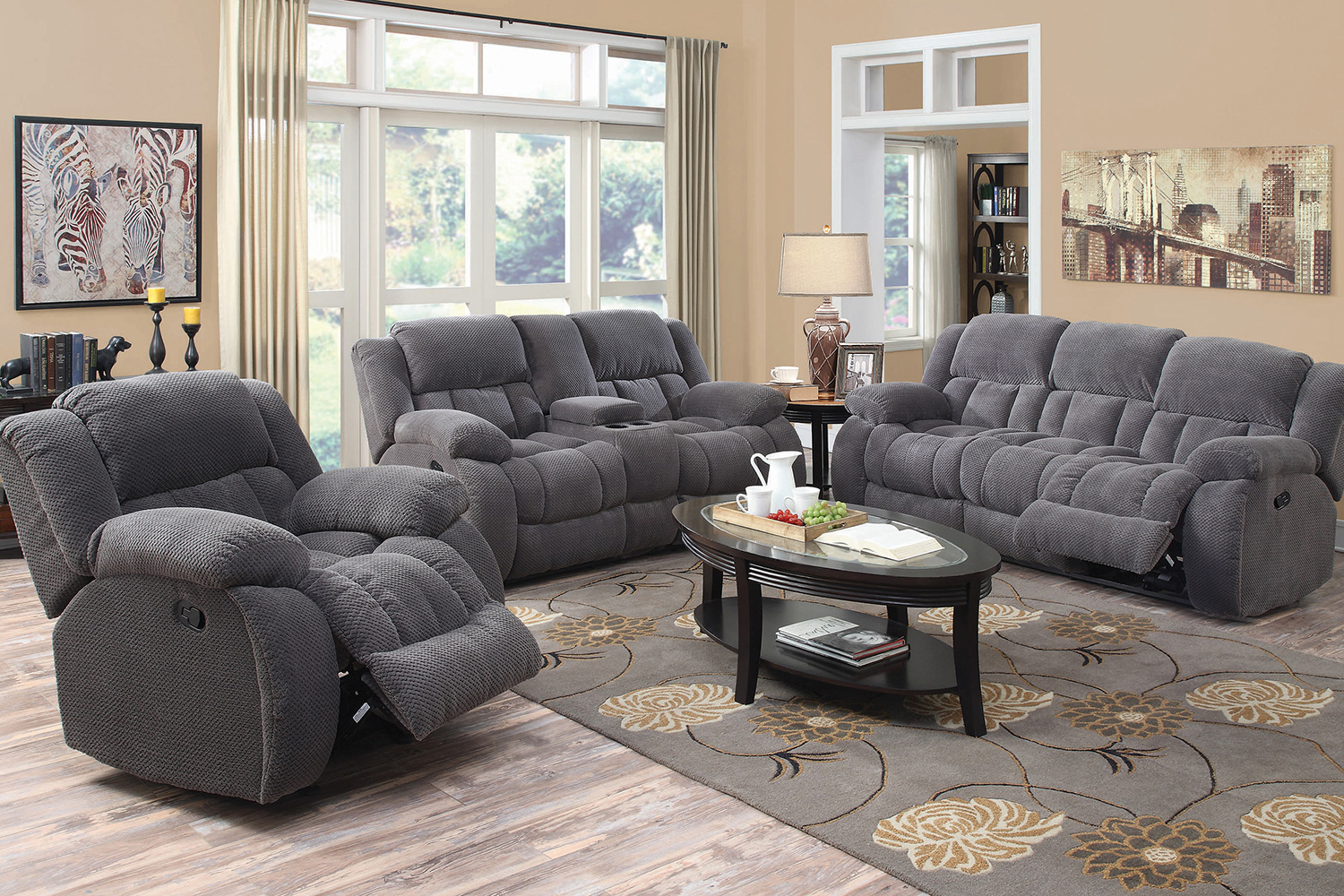 Coaster Weissman Pillow Top Arm Motion Sofa - Charcoal