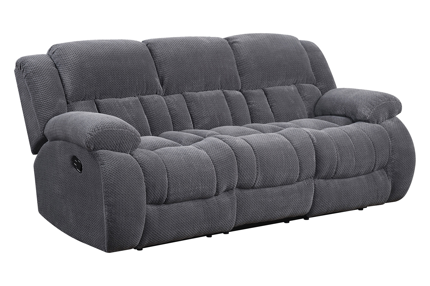 Coaster™ Weissman Upholstered Tufted Living Room Set with Glider Recliner - Charcoal