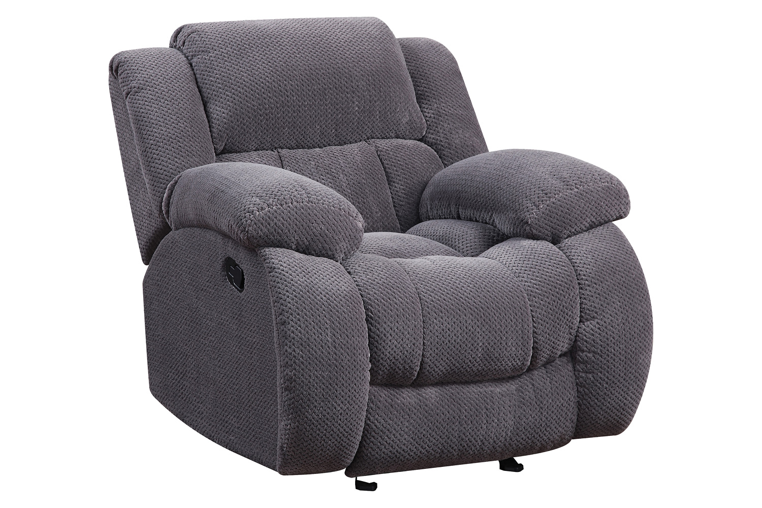 Coaster™ Weissman Upholstered Tufted Living Room Set with Glider Recliner - Charcoal