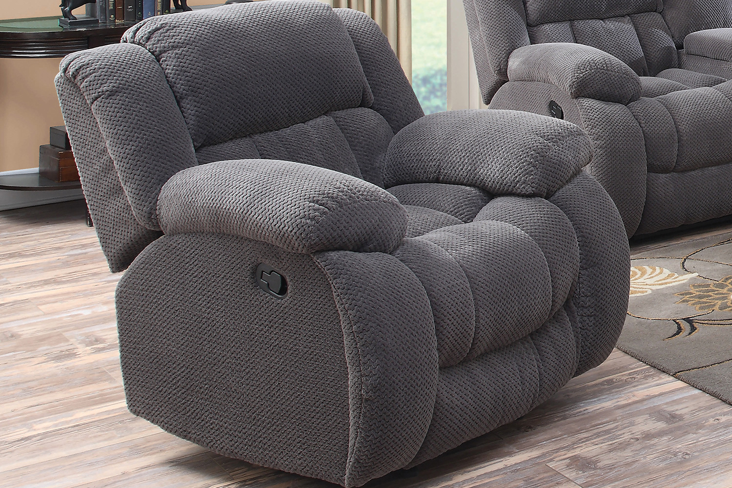 Coaster™ Weissman Upholstered Glider Recliner - Charcoal