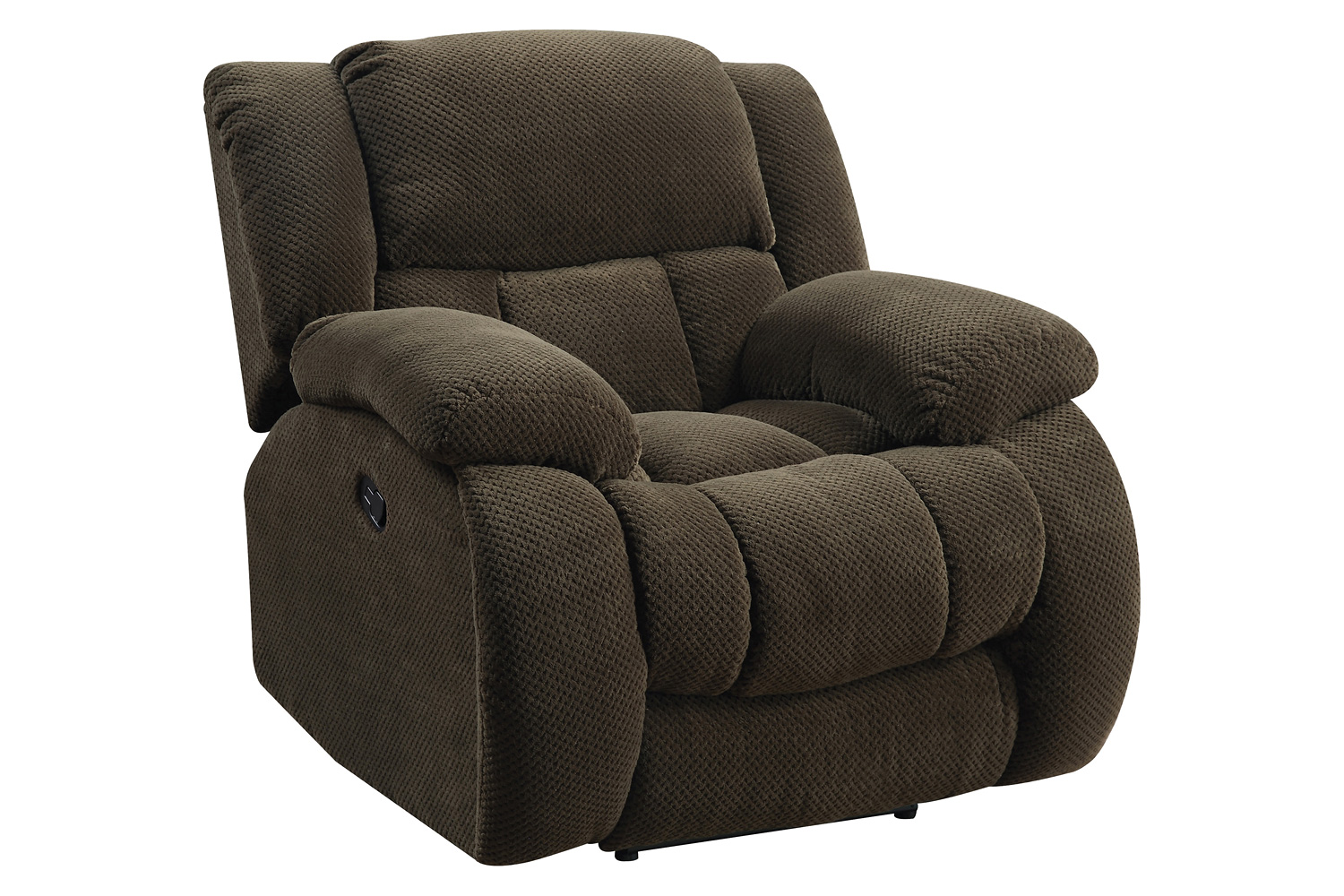 Coaster Weissman Upholstered Tufted Living Room Set with Glider Recliner - Chocolate