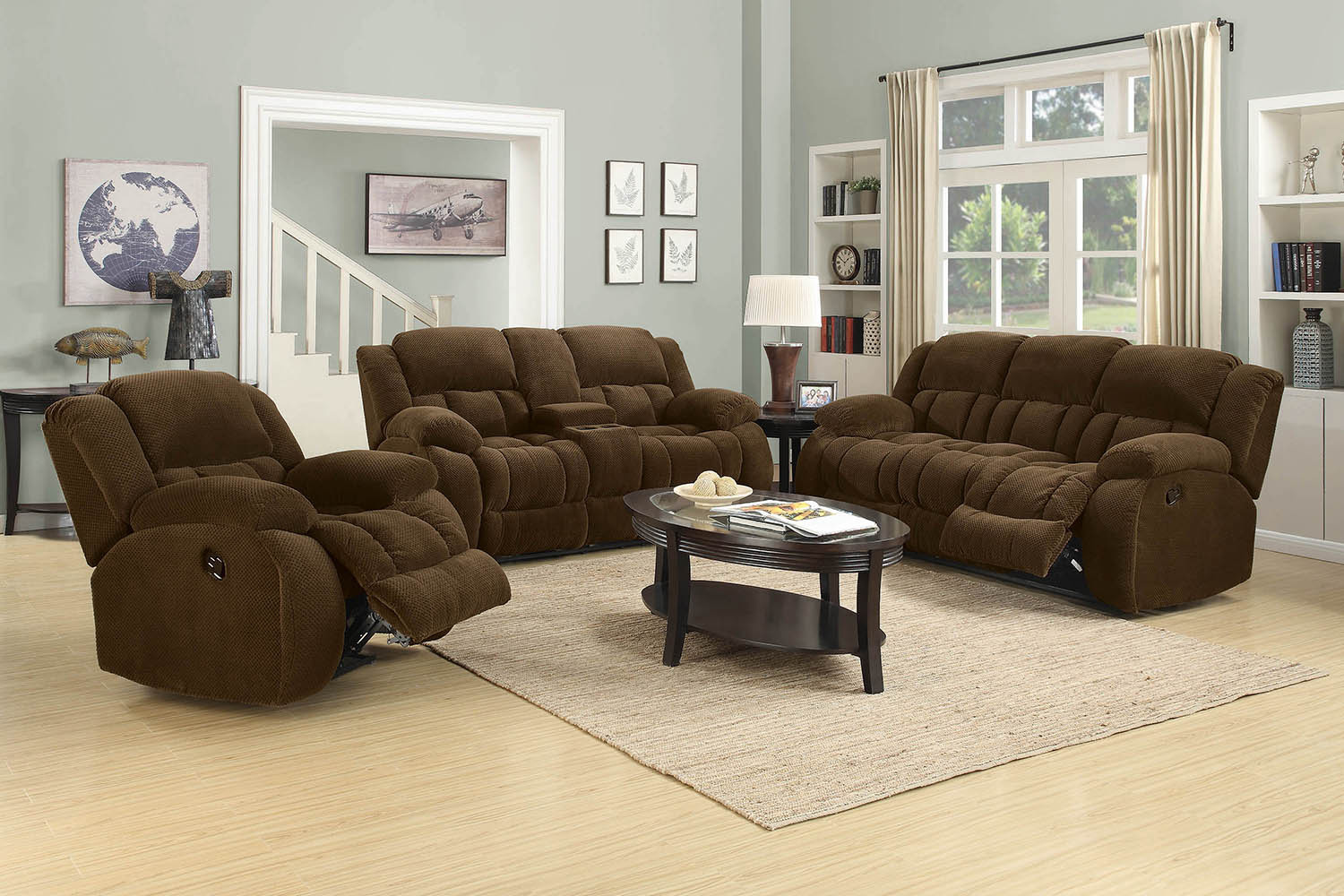 Coaster Weissman Motion Loveseat with Console - Chocolate