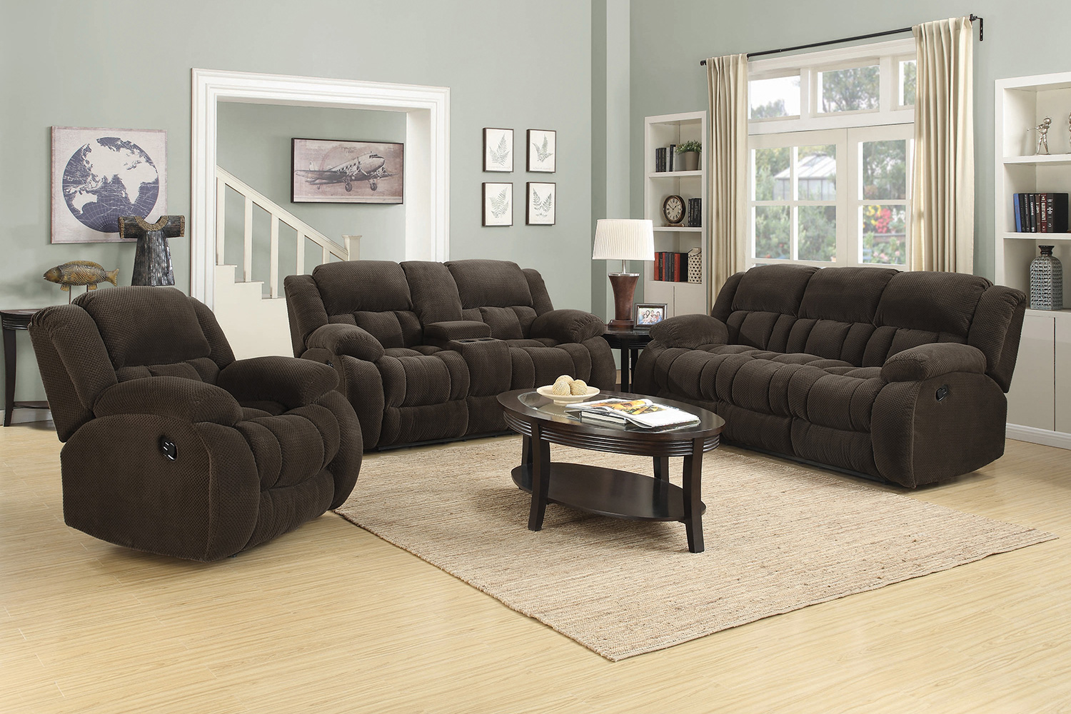 Coaster Weissman Motion Loveseat with Console - Chocolate