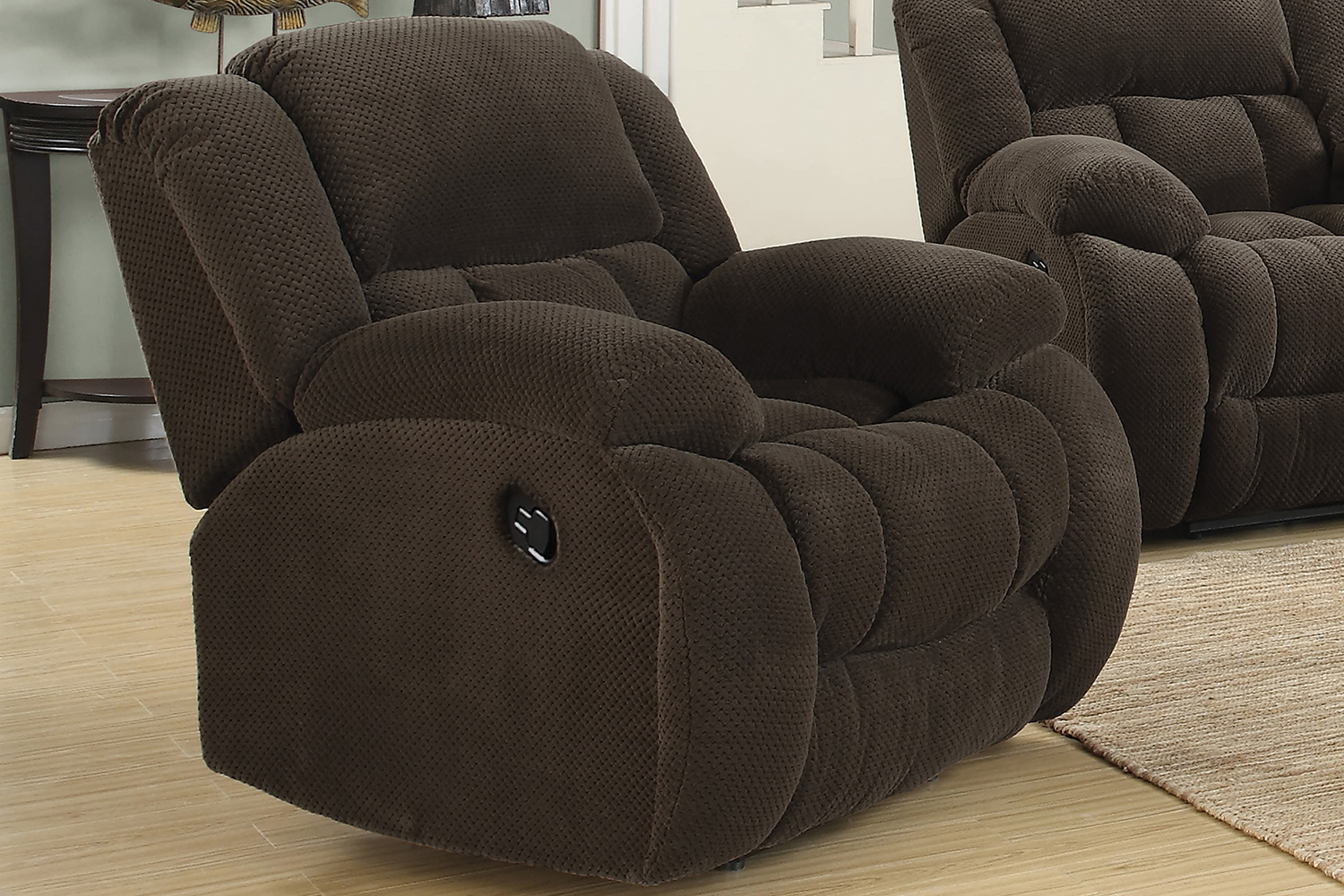 Coaster™ Weissman Upholstered Glider Recliner - Chocolate